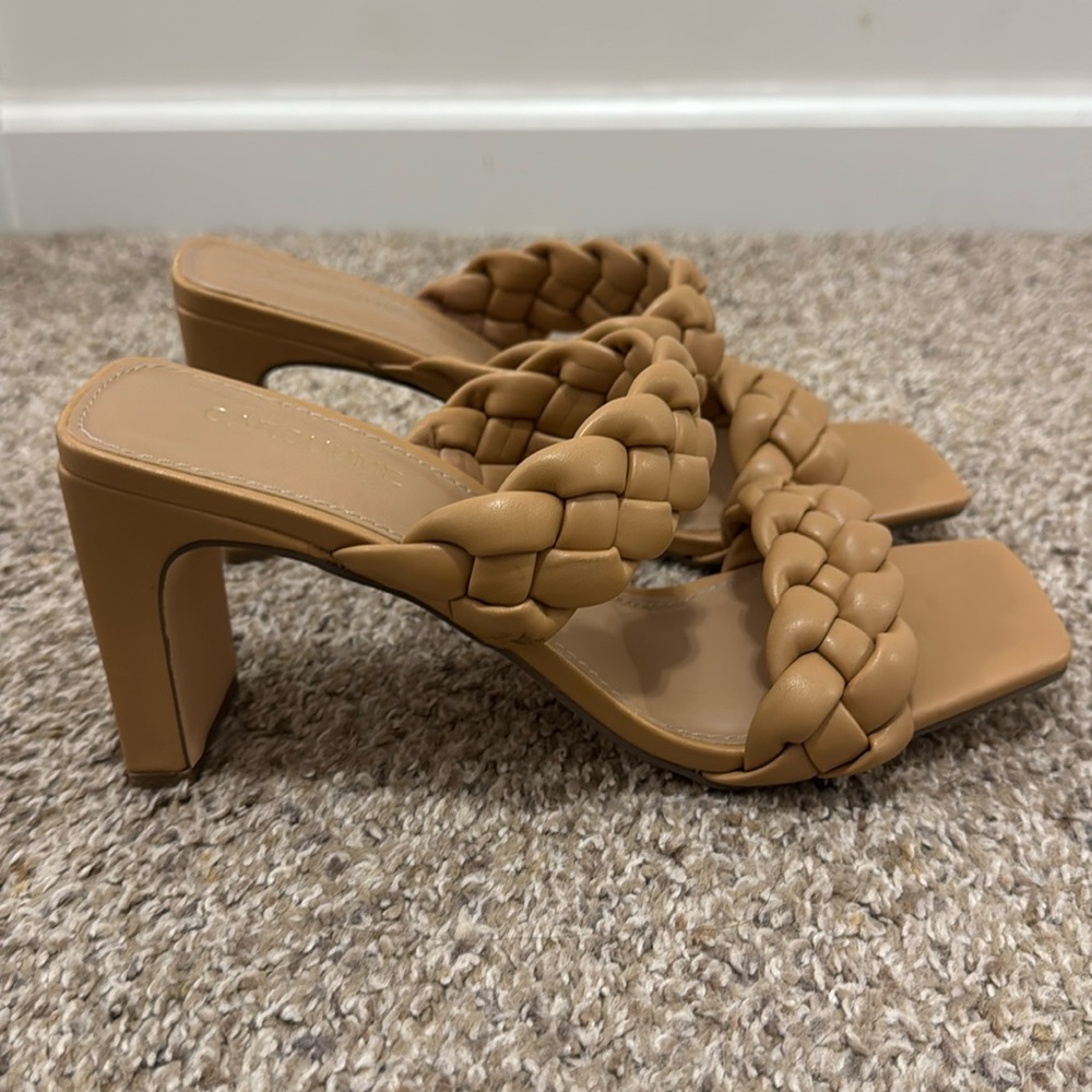 Women’s braided heel. Tan. Never worn.